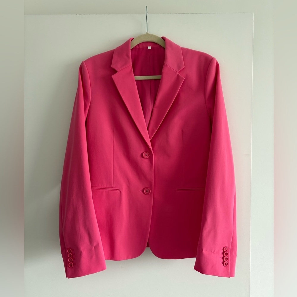 Helmut Lang Women's Pink Single-Breasted Blazer Size 12